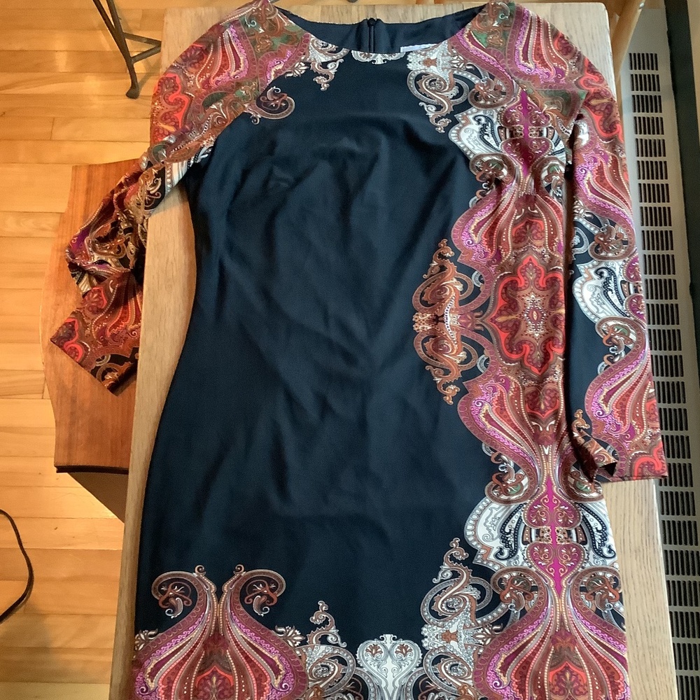 Vintage Joseph Ribkoff Paisley 3/4 Sleeve Sheath Dress 🇨🇦 Made